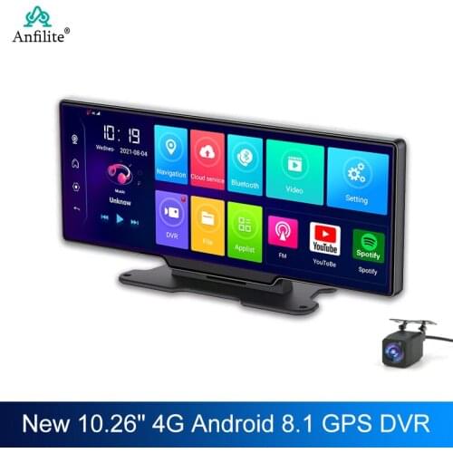 New Large Screen Dash Camera Video Recorder GPS Navigation DVR 4G 10.26 Inch 24H Parking Monitoring Car G-sensor Rearview Mirror