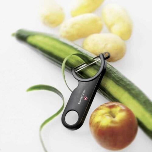 VICTORINOX Original Genuine Vickers Swiss Army Potato Carrot Peeler with Blemish Remover Kitchen Gadget Cooking Tool Black Color