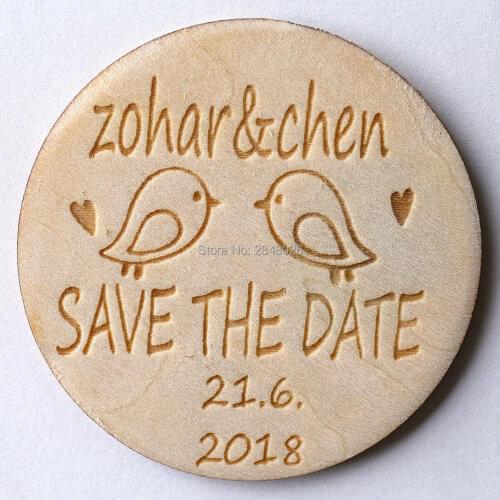 Personalized bird in love save the date magnet, Wooden Saved the Date, Wedding birthday baby bridal shower party favors gifts