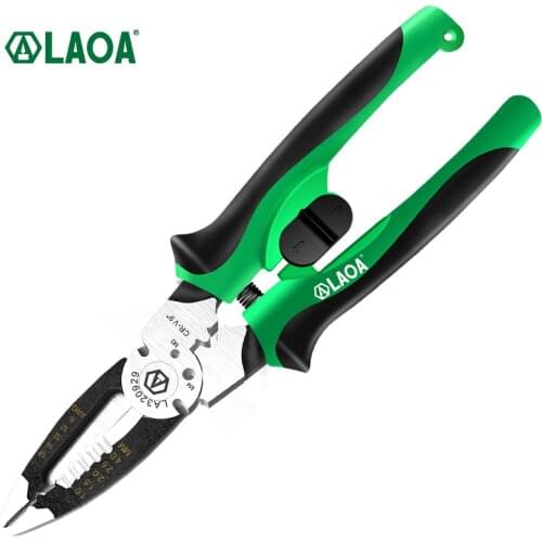 LAOA Wire Stripper Pliers 9 Inch Cable Cutters 1-4mm² Stripping Wood Screw M3 M4 Nail Cutting Crimping Electrician Hand Tools