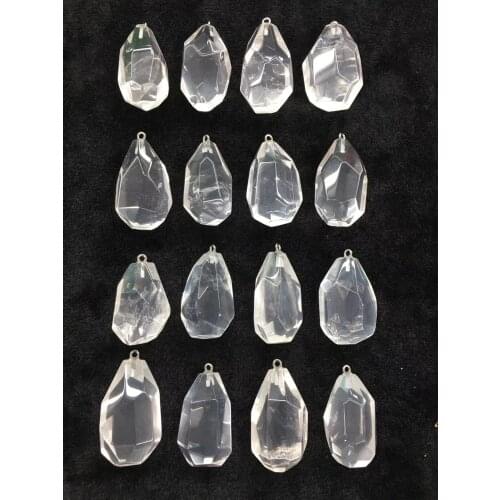 Wholesale 5pcs/pack Faceted Clear Quartz Rock Crystal Bead Pendant,Natural Stone Pendant fit Jewelry