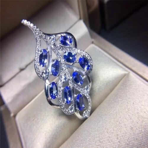 Natural tanzanite pendants 925 sterling silver natural blue gem sector Pendants generous luxury fine jewelry women send necklace