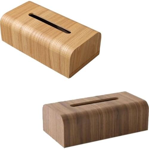 Simple Retro Tissue Box for Living Room/Office/Hotel,Wooden Storage Box/Pumping Tissue Box