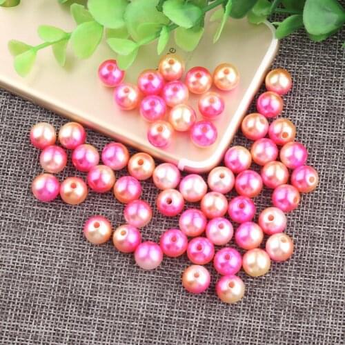 3/4/5/6/8mm Multicolor With holes Round Imitation Garment Pearl For DIY Art Necklace Fashion Jewelry Making Accessories 4