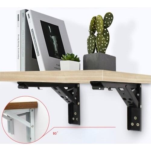 Folding support triangular support shelf support upper wall shelf thickened white black flowerpot items plant support angleframe