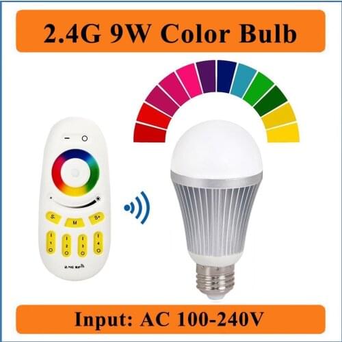E27 LED Light Bulb with 2.4G Remote Control 9W RGB + Daylight White LED Color Changing Light Bulb, Dimmable Led Lamp