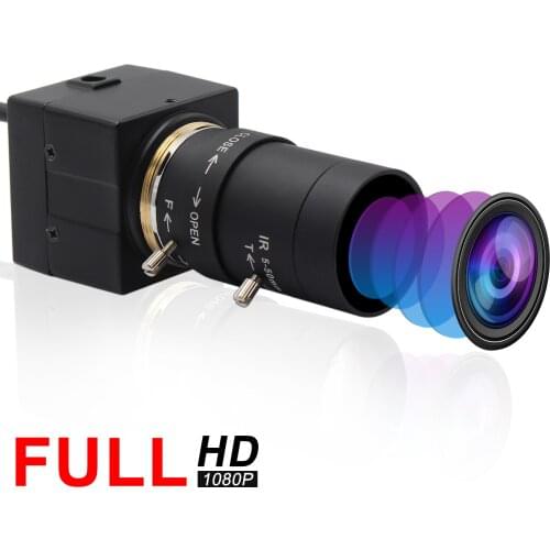 1080P USB Webcam High Speed USB Camera Chamber for Windows Linux Mac Android with 5-50mm CS Mount Manual Varifocus lens