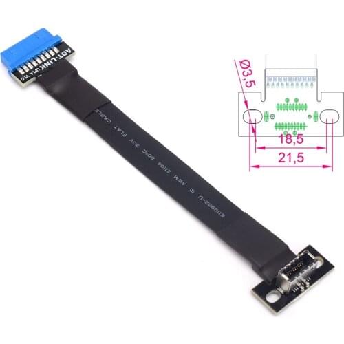 Vertical Type E USB 3.1 Front Panel Socket Type-E 20Pin to USB 3.0 19Pin Header Male Extension Adapter Cable for Motherboard
