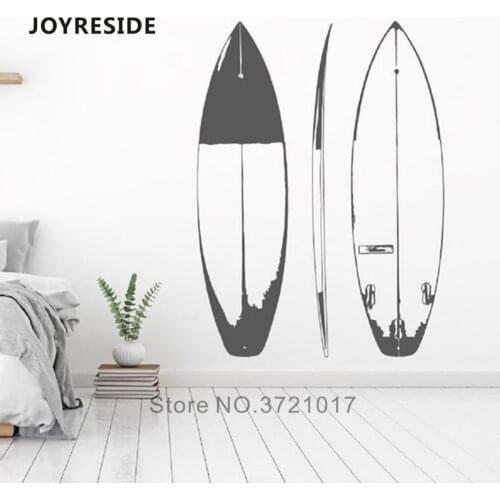 JOYRESIDE Surfing Board Sport Wall Decals Vinyl Design Wall Sticker Extreme Sport Sea Surf Board Wall Stickers Wallpaper WM328