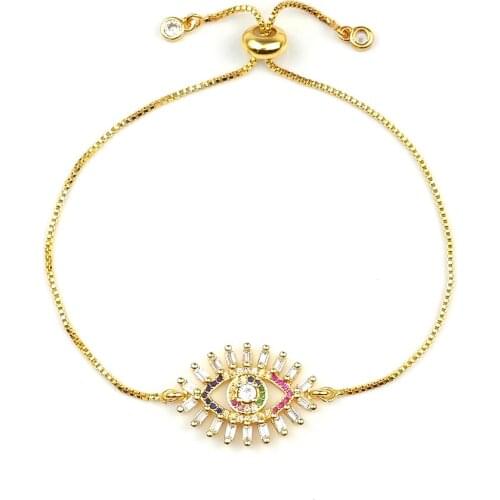 Evil Eye Jewellery Rainbow Bracelet Tennis Summer Women Jewelry Snake Chain Adjustible For Bracelets pulsera arcoiris charm