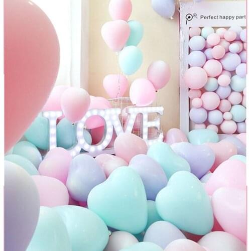 10pcs 10inch Macaron Latex Heart Balloon DIY Baby Party Decoration Pink Wedding Decorations Colorful Balloons Baby Shower Decor