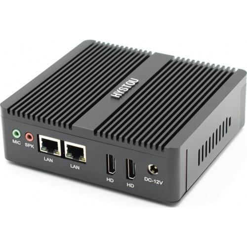 2 LAN Minipc Quad Core Celeron N3160 Mini PC Windows 10 Linux PFsense Router Firewall Server Computer Wake on Lan Function