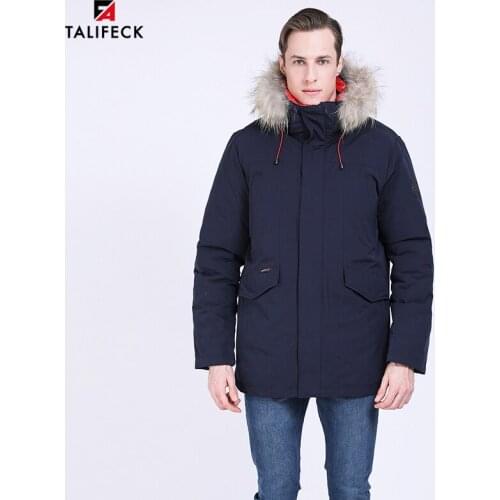 2020 Men Winter Coat Parkas Cotton Padded Jacket Hooded Real Raccoon Fur Men Thick Winter Jacket Parka Overcoat European Size