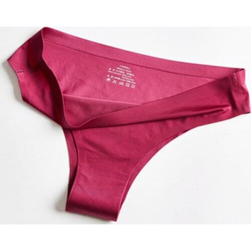 3Pcs Solid Color Simplicity Comfortable Wild Womens Underwear Cloth 100% Cotton Peace Of Mind Health Female Sexy Ice Silk Thongs