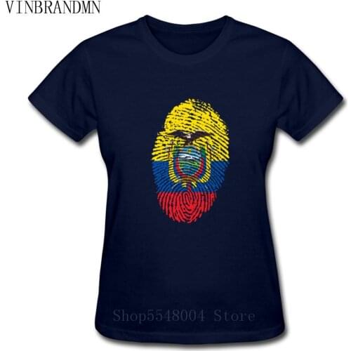 3D Ecuador Flag Fingerprint Women T Shirt Round Neck Fans Nostalgia Ecuador Flag Summer Style Fitness T-Shirt Cool The Eagle Tee