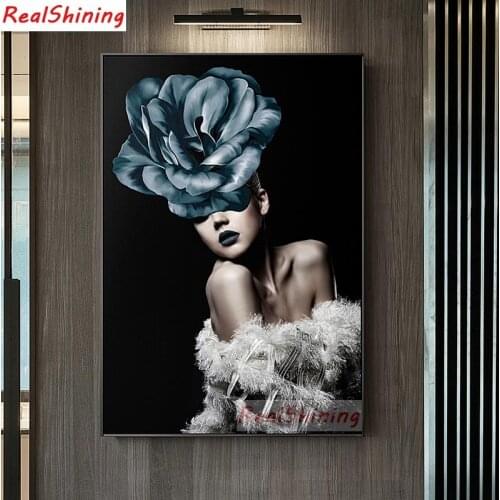 5D Diy Diamond Painting Cross Stitch full Square Diamond Embroidery Beauty and flowers picture for room Decor H1932