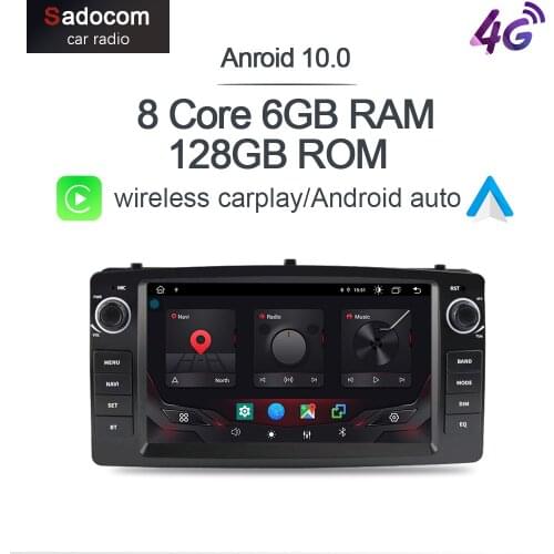 Carplay 4G LTE 7" DSP Android 10.0 Car DVD player 6G RAM 128G car radio autoradio For Toyota Altis Corolla E120 2000-2006 BYD F3