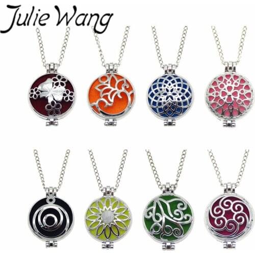 Julie Wang 8pcs/pack Mixed Irregular Pattern Openwork Style Pendant Jewelry Accessories Pattern Phase Box Can Be Opened&Closed