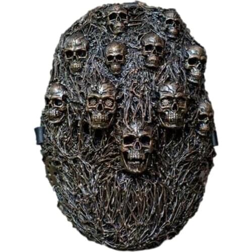 Halloween Face Cover Holiday Party Steam Realistic Creepy Skull Headgear Halloween Decoration Horror Helmet Scary Mask