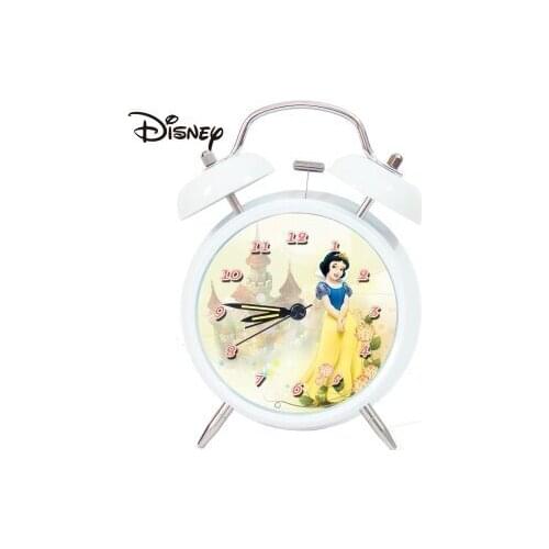Disney Snow White Dwarf Cinderella lovely children animation alarm clock girl glass slipper metal bell lighting