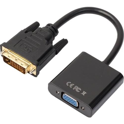 DVI-D 24+1 Pin Male to VGA 15Pin Female Active Cable Adapter Converter