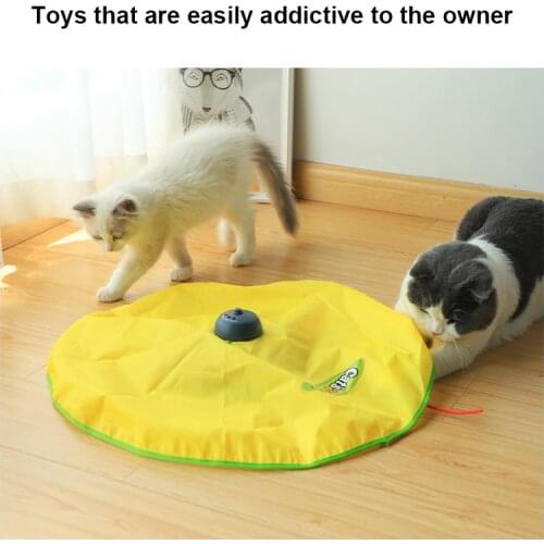 Electric Toy Cat 4 Speed Pet Cat Plastic Turntable Interactive Intelligence Crazy Amusement Game Rotation Cat Toys Accessories