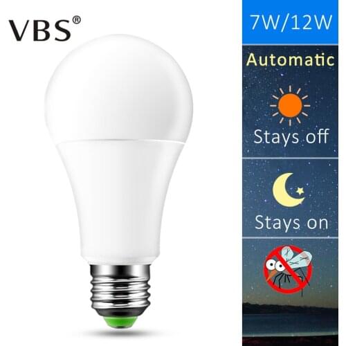 IP44 LED Sensor Bulb E27 B22 10W 15W AC 220V 110V Dusk to Dawn Light Bulb Day Night Light Sensor Lamp for Home Lighting