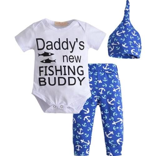 Baby Girl Boy Newborn Kids Clothes Set Short sleeve T-shirt Tops Pants Hat 3Pcs Toddler Clothing child Outfits Suit 0-24M