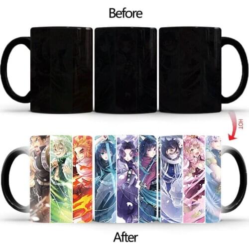 Creative Cartoon Warrior Magic Mug,Color Changing Cup Ceramic Discoloration Coffee Tea Milk Mugs Drinkware dropshipping BSKT-030