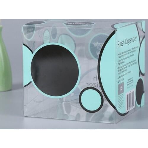 Matte Lamination Biodegradable alternative to PET clear retail Box Custom Printed PVC Box for Brush Packaging ---PX20217