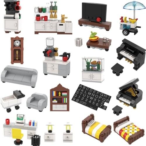 Furniture Indoor MOC Compatible Major Brand Toys Building Block Road Classic Collections Assembled Brick Handmade Design