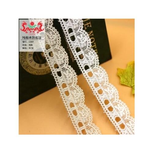 Fashion Cotton Water Soluble Embroidery Clothing Lace Accessories Width 3 cm