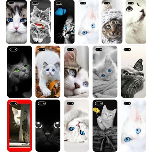 252H cat kitty blue eyes cute animal pet Soft Silicone Tpu Cover Case for huawei Honor 7a pro 7x play case