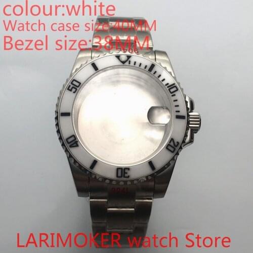 Suitable for NH35 NH36 Miyota 8215 40mm sapphire glass 904L stainless steel case sealed bottom cover, rotatable bezel drak blue