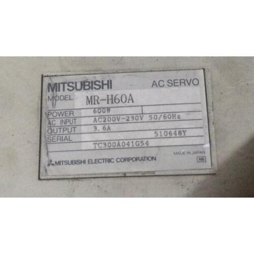Servo driver MR-H60A , Used one , 90% appearance new , 3 months warranty , in stock