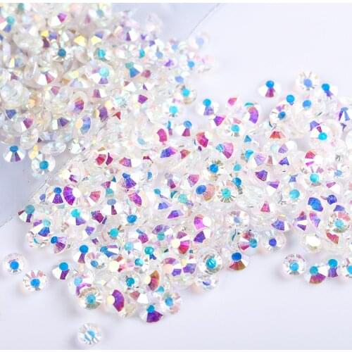 SS3-SS8 Nude Crystal AB Rhinestones Back Flat Round Nail Art Decorations And Stones Non Hotfix Rhinestones Crystals for Glass