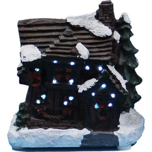 LED Christmas Display Ideas Village Building House Miniature with Optical Fiber Light