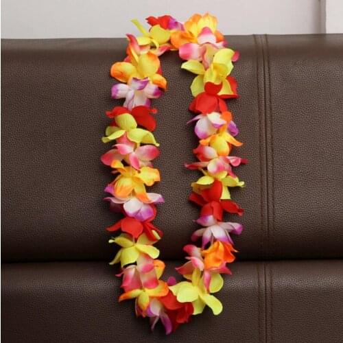 Wedding Birthday Party Decoration Artificial Flowers Wreath Hawaiian Flower Leis Garland Flower Necklace LX2582