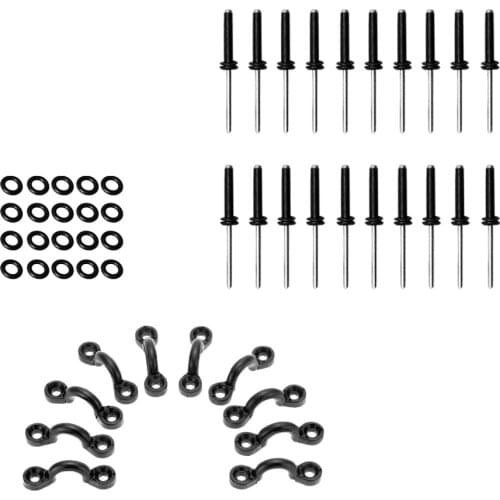 10 Nylon Kayak Pad Eyes And 20 Tri-Fold Rivets With 20 Screw Nuts Kit