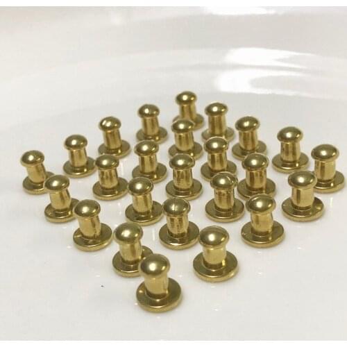 100Pcs 8X5X8MM Gold Plated Round Bottom Screw Spikes Metal Studs Rivets Screwback Spots Cone Leather Craft Spikes Fit DIY Making