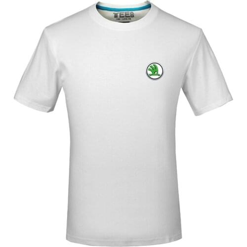 2021 Skoda Logo T Shirt Letter Printed Fashionable Round Neck T-shirts Short Sleeve T-shirt