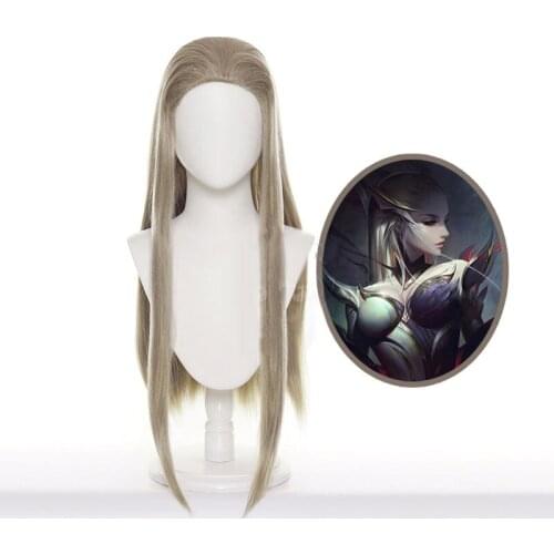 2021 LOL Evelynn Cosplay Wig Witch Skin Game Headgear League of Legends Costumes Agonys Embrace Brown-Gray Long Hair