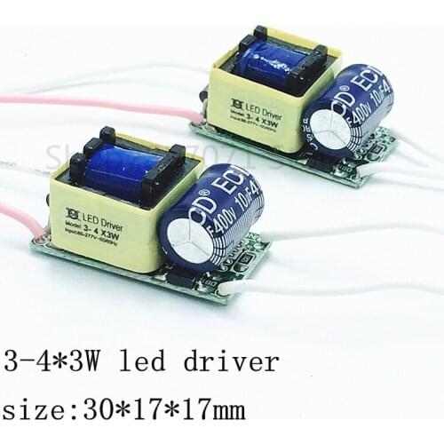 5pcs 3-4*3w 10w led driver input ac85-277v output DC9-14V 600MA Built-in constant current power supply