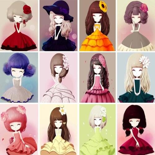 5D DIY Diamond Inlaid 30X40 And 40X50CM Embroidery Childrens Room Painting Full Round Square Flower Girl Mosaic Decoration