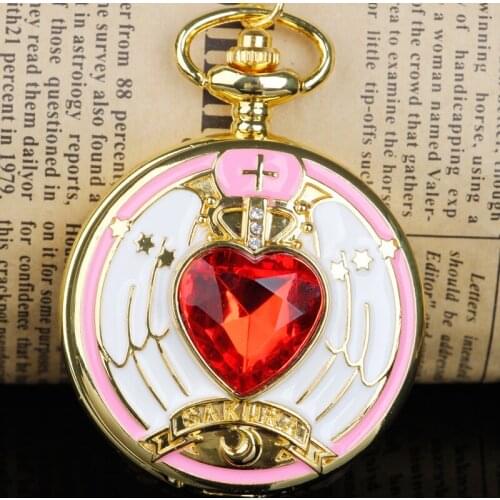 Animation Cosplay Pocket Watch FOB Chain Necklace Pocket Watches Best Gifts for Girls Ladies