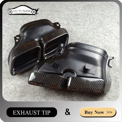 One Pair For B-E-N-Z C E S CLA CLS GLC GLE GLS Class W205 W166 C63 S63 GLE63 Real Carbon Exhaust Tips Tailpipe Nozzles