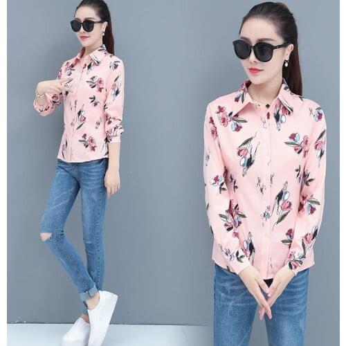Women Tops And Blouses Office Lady Blouse Slim Shirts Flower Women Blouses Plus Size Tops Casual Shirt Female Blusas 2020