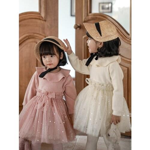 Children Top Autumn Winter New Ruffled Sweet Warm Waxy Anti-Pilling Warm Sweater