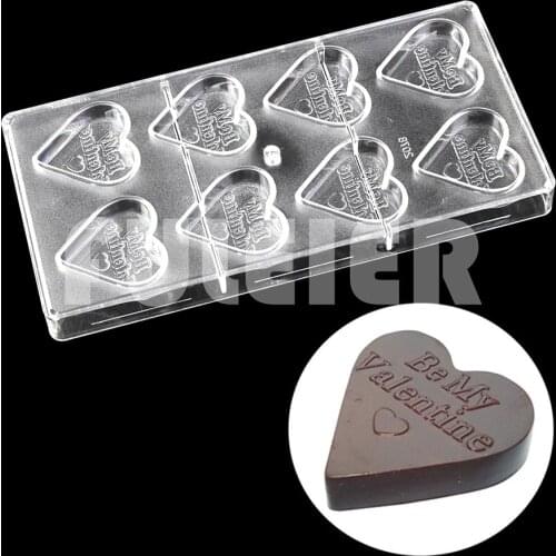 Love Heart Shape Chocolate Mold For Baking Pastry Bonbon Polycarbonate Candy Mould Confectionery Tool Bakery