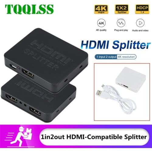 HDMI-compatible Splitter converter 1 Input 2 Output Splitter Switcher Box Hub Support 4K*2K 3D 2160p1080p for XBOX360 PS3/4